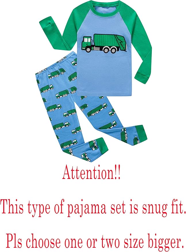 KikizYe Little Big Boys Girls Pajamas Set Kids PJs 100% Cotton Sleepwear
