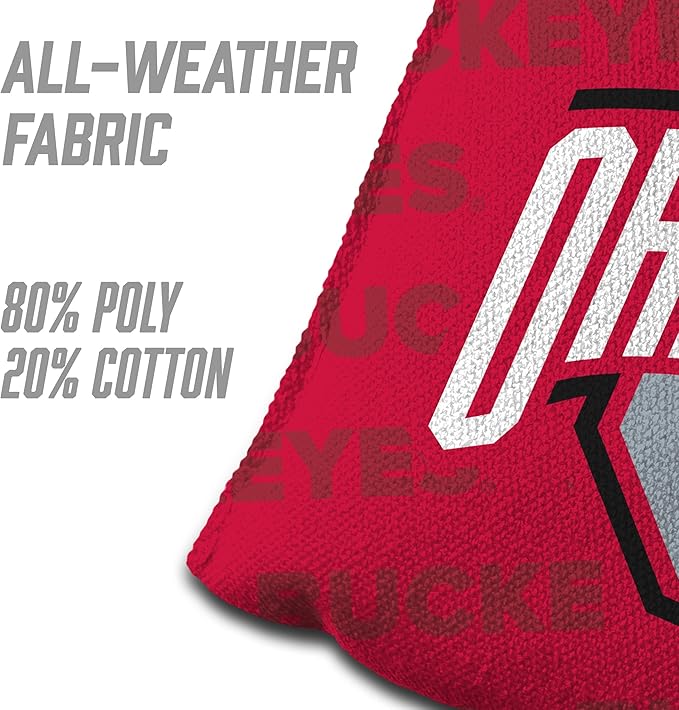 YouTheFan Officially-Licensed NCAA Set of 4 Cornhole Bags - All Weather Regulation 6” x 6” Size - 16oz Weight - Designed in USA