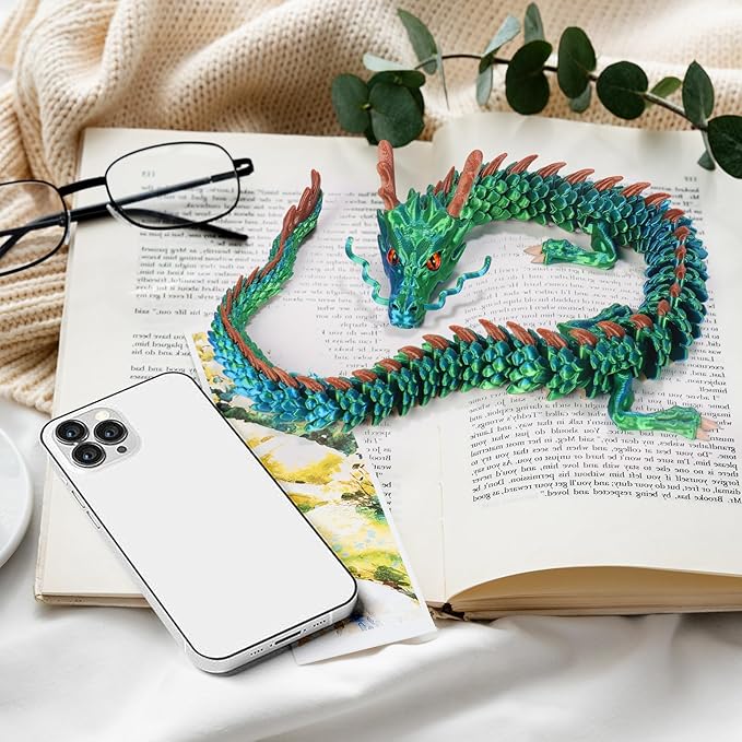 17.8-inch 3D Printed Dragon Eggs, Glow in The Dark Fidget Toys for Kids & Adults, for Home Office Desk Decor (Dragon God)