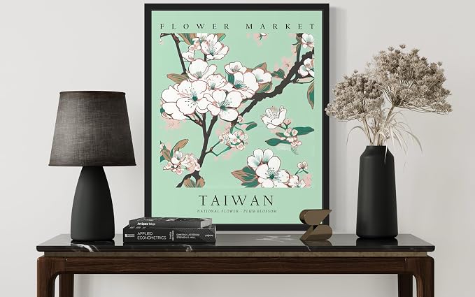 Taiwan Flower Market Unframed Art Print Poster, Wall Art Floral Painting Botanical Decor for Bedroom, Kitchen, Bathroom Livingroom Decoration 82B (Taiwan, 36"L x 24"W, Unframed)