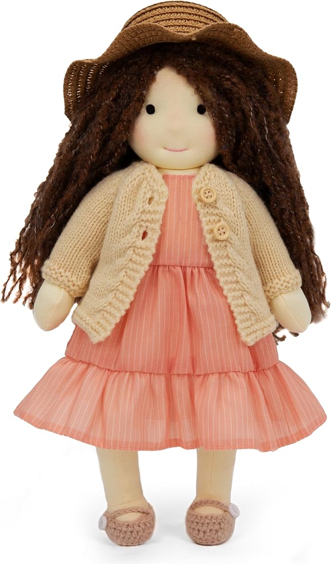 Waldorf Doll Handmade Rag Doll - Personalized Collectors Plush Doll for Kids Birthday Present with Beautiful Present Box-Kristy 12"