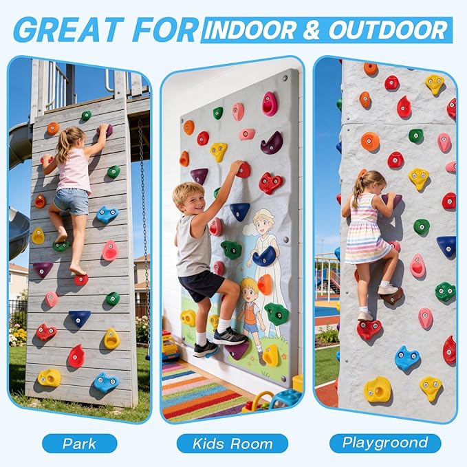 36 PCS Rock Climbing Holds for Kids,Rock Climbing Wall Grips Climbing Rocks Wall Kit for Indoor and Outdoor Playground Play Set with Hardware（Style B）