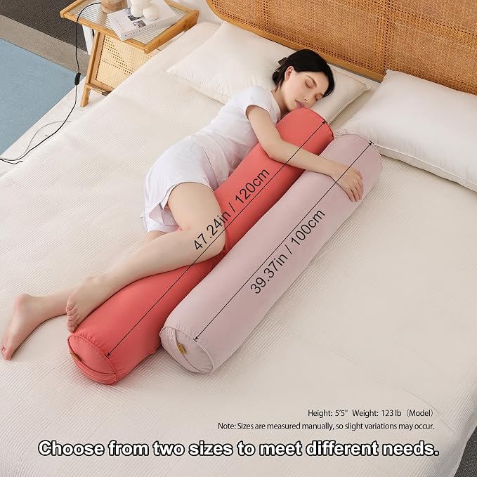 Body Pillow for Adults,Long Round Pillow,Big Cylindrical Pillow,Large Full Bolster Pillows for Side Sleepers (Purple, 47.24"*7.87")