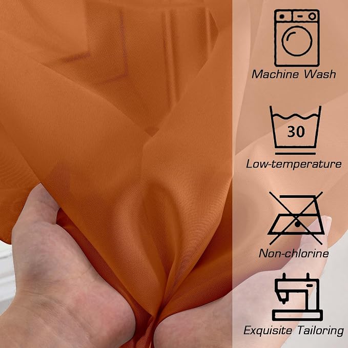 OWENIE Sheer Orange Curtains, Sheer Curtains 78 inch Length 2 Panels Set, Rod Pocket Voile Fimly Sheer Drapes for Living Room/Bedroom, 2pcs, Each 42" W x 78" L