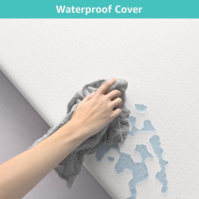 YENING Organic Cotton Pack and Play Mattress Pad Breathable 38x26 Waterproof Baby Mattress for Pack N Play Matress Topper Waterproof with Strap White
