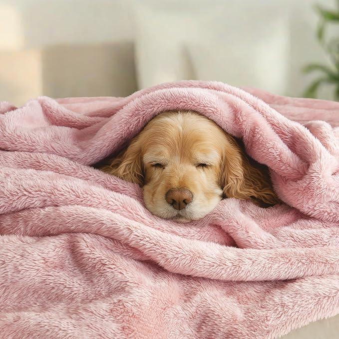 Exclusivo Mezcla Fuzzy Plush Fleece Bed Blanket Twin XL Size, Dusty Pink | 90x66 Inches, Super Soft and Cozy Bed Blanket, Fluffy Blanket for Bed, College Dorm Room Essentials, All Season
