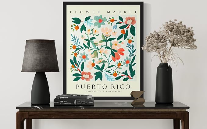 Puerto Rico, Flor De Maga Unframed Art Print Poster, Flower Market Wall Art, Floral Artwork Decor for Bedroom, Kitchen, Bathroom, Livingroom Decoration 52 (Puerto Rico, Flor De Maga, 20"L x 16"W, Unframed)