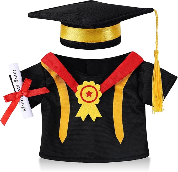 Set of 1 Graduation Teddy Bear Clothes Cap & Gow Outfit Fits Make Your Own Most 14" - 18" Bear Plush Stuffed Animal Outfit Pet Dog Doll Cap and Gown Build a Bear Clothe(Graduation E, Fit 14"-18")