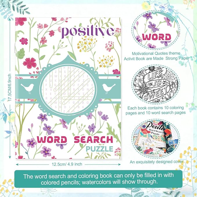 Liliful 24 Pcs Motivational Sayings Coloring Book Bulk for Adult DIY Art Stress Relief Drawing Book with Inspiring Patterns for Adults, Party Favors, Goodie Bag Filler and Holiday Gifts