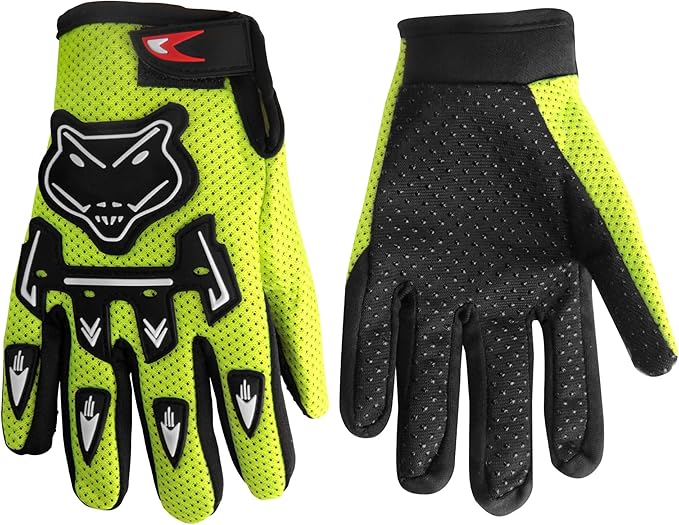 Kids Dirt Bike Gloves, Kids & Youth Power Sports Riding Gloves for Motorcycle, BMX, Mountain Bike, ATV, Full Finger Children Gloves for Outdoor Sports Cycling Camping Fishing