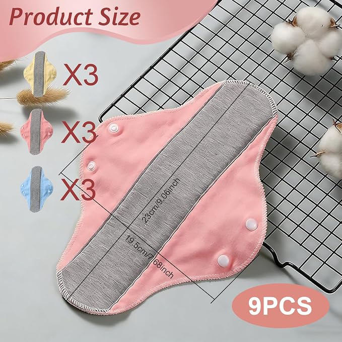 Washable Menstrual Pads – Reusable | Versatile pads for women，Breathable，Leakproof Design，Reusable & Washable