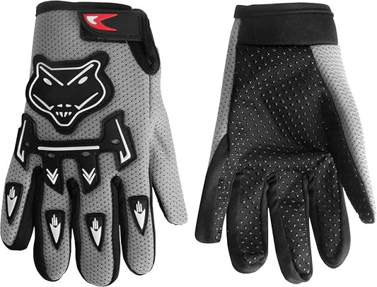Kids Dirt Bike Gloves, Kids & Youth Power Sports Riding Gloves for Motorcycle, BMX, Mountain Bike, ATV, Full Finger Children Gloves for Outdoor Sports Cycling Camping Fishing