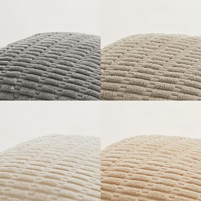 Fancy Homi 4 Packs Decorative Throw Pillow Covers for Living Room Couch Bed, Modern Farmhouse Boho Home Décor Accent Cushion Case, 26" x 26", Neutral