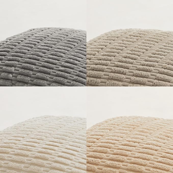 Fancy Homi 4 Packs Decorative Throw Pillow Covers for Living Room Couch Bed, Modern Farmhouse Boho Home Décor Accent Cushion Case, 20" x 20", Neutral
