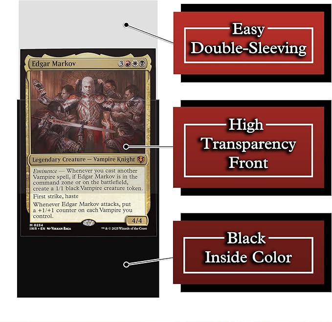 Vampire Knight Game Card Sleeves 102 Pack – Perfect for MTG Vampire Commander Decks Like Edgar Markov - Premium Art Magic The Gathering Card Sleeves
