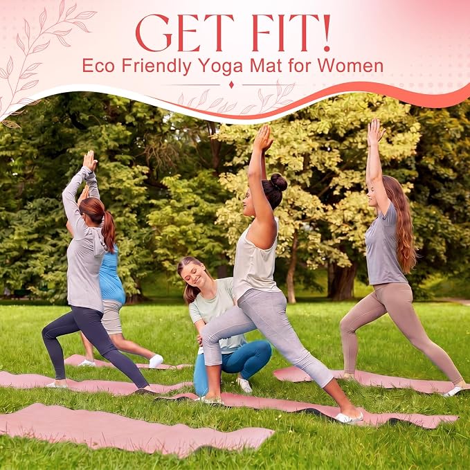 3 mm Thin Yoga Mats Bulk, Lightweight PVC Exercise Mats Non Slip Workout Fitness Pads for Yoga Pilates Stretching Classes Gym Home Studio, Easy to Clean