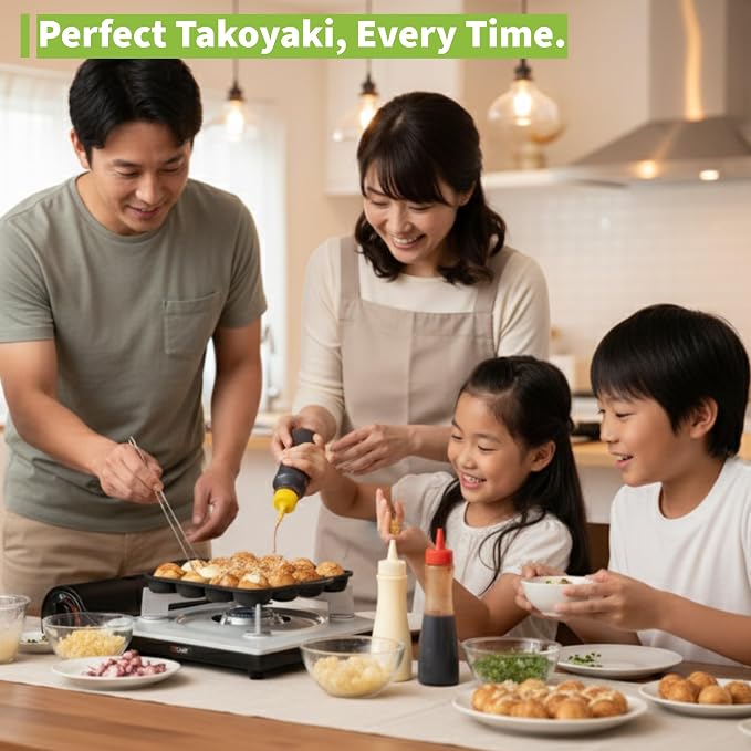 COOKKING - TAKOYAKI Nonstick Grill Pan/Cooking Plate, Made in Korea