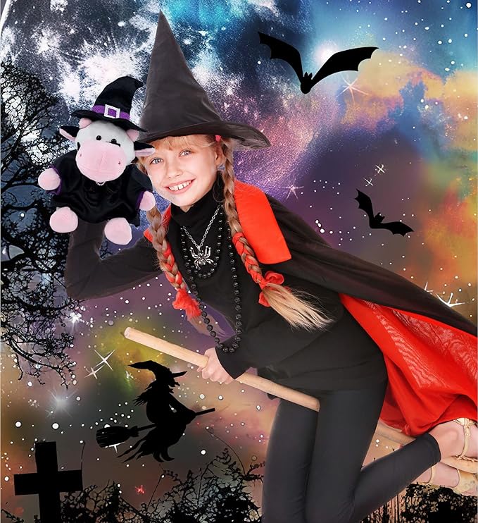 DolliBu Witch Stuffed Animal Dress Up Set - Halloween Costume Outfit with Hat and Dress - Spooky Pretend Play Accessories for Teddy Bears – Small for 5 to 7 Inch Plush Toys