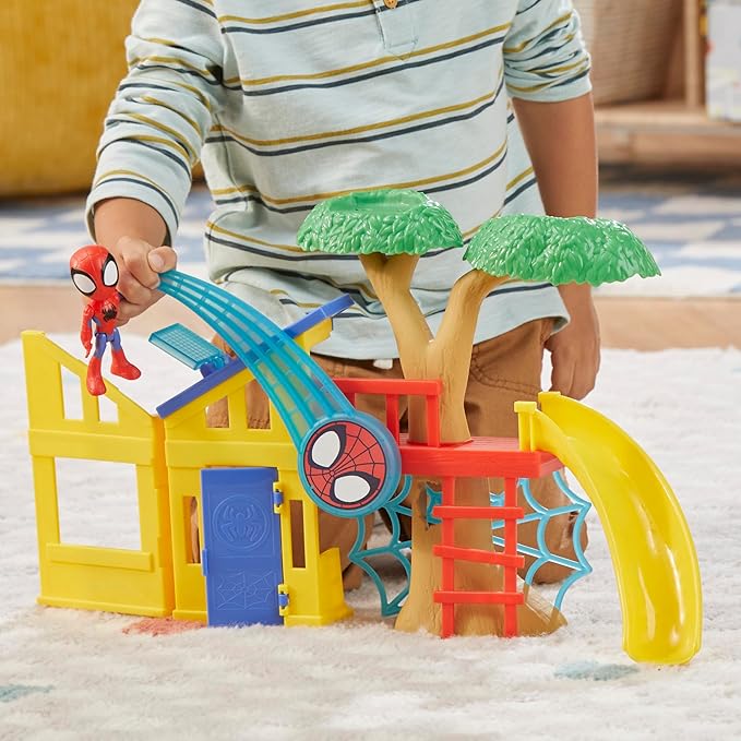 Spidey and his Amazing Friends Spidey Playground Playset, Includes 4-Inch Action Figure, Marvel Super Hero Toys for Kids 3 and Up