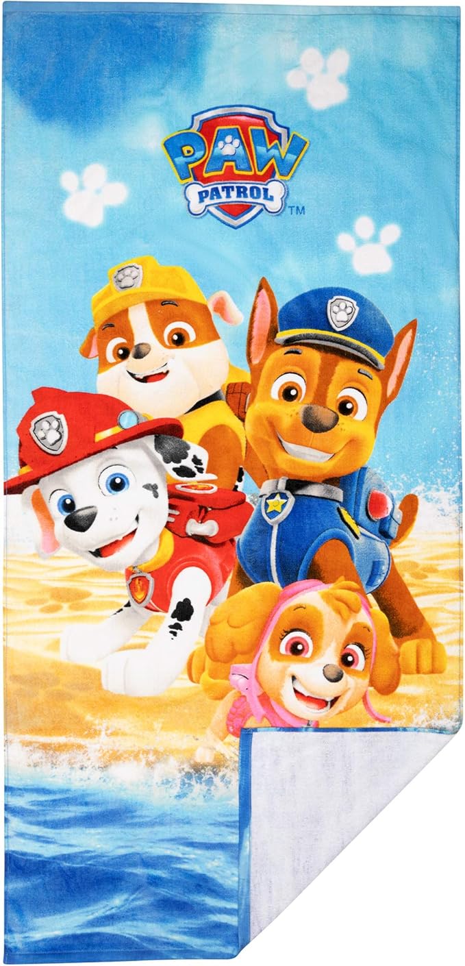 Franco Kids Super Soft Cotton Bath/Pool/Beach Towel, 58 in x 28 in, Paw Patrol