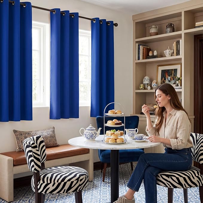 NICETOWN Thermal Insulated Grommet Room Darkening Curtains/Draperies/Panels for Bedroom (Classic Blue, 2 Panels, W42 x L63 inches)