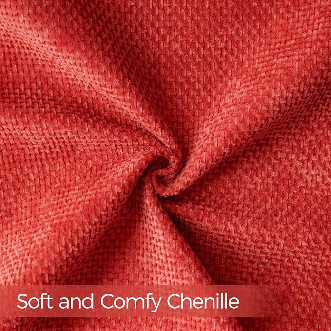 a moment Red Chenille Throw Pillow Covers 22x22 Inch Pack of 2 Modern Decorative Throw Pillow Covers Farmhouse Cross Covers Home Decor for Sofa Bedroom Living Room