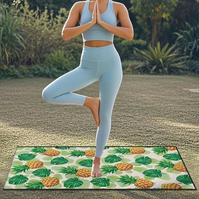 INSTANTARTS Pineapple Palm Leaf Car Seat Covers Car Seat Towel Covers Yoga Towel Car Seat Cover