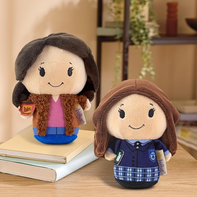 Hallmark itty Bitty Gilmore Girls Plush Toys (Lorelai and Rory) Set of 2, 4" Mini Stuffed Animals, Mom Gift for Mother's Day