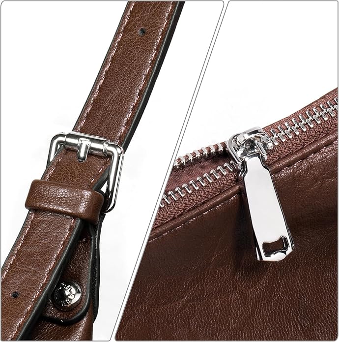 Women Shoulder Bag PU Leather Classic Trendy Purse with Adjustable Strap Chain Decoration