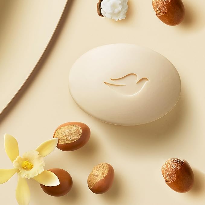 Dove Beauty Bar Soap Shea Butter,for Nourished,Radiant Skin,Enriches Skin 3.75 oz,(Pack of 72)