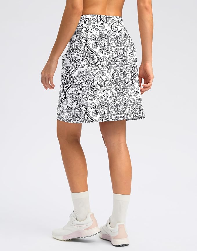 Women's 18" Skorts with 4 Side Pockets High Waisted Long Golf Skirt | Soft, Lightweight, Stretch, Breathable, Mesh Built-in Shorts, Athletic, Tennis, Dressy, Casual