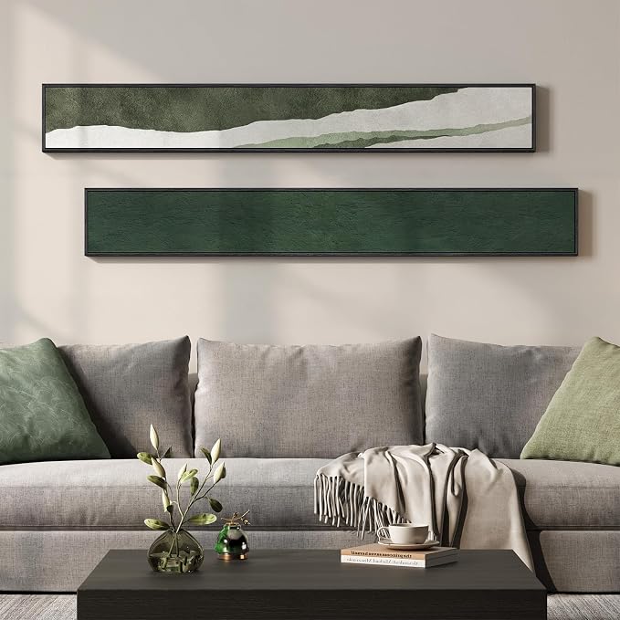 Framed Green White Vertical Abstract Wall Art Decor for Hallway, 2 Piece | Long narrow, Canvas prints, Abstract pictures, Green white, Vertical, Minimalist artwork, Living room, Entryway wall decor