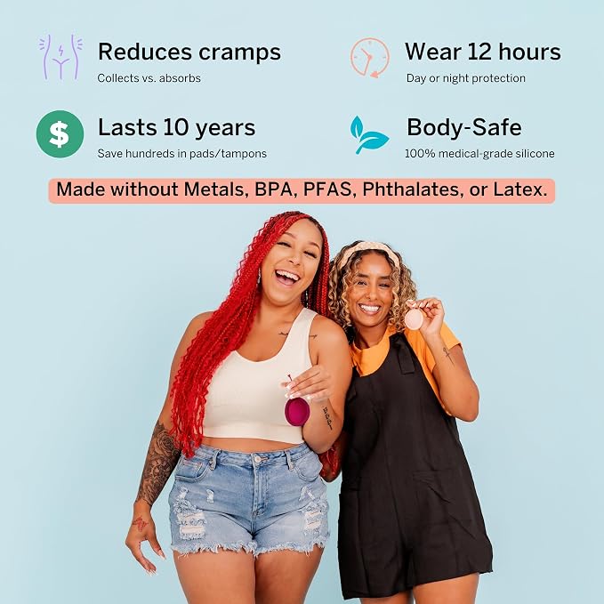 Pixie Menstrual Disc for Feminine Care - Ranked 1 for Best Tampon Alternative Period Disc - 100% Medical-Grade Silicone - Removes Like a Tampon - Wear 12 Hours - Capacity of 5 Tampons (Medium)