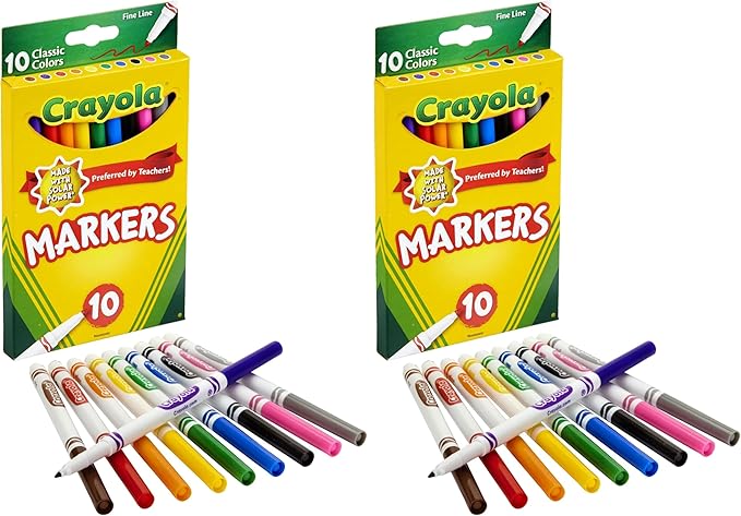 Crayola MARKERS FINE LINE 10 COUNT (Pack of 2)