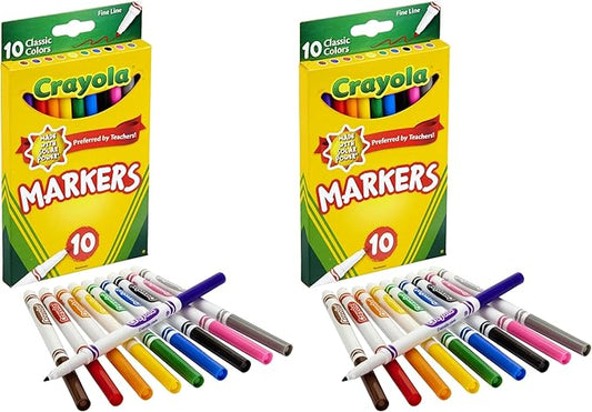 Crayola MARKERS FINE LINE 10 COUNT (Pack of 2)