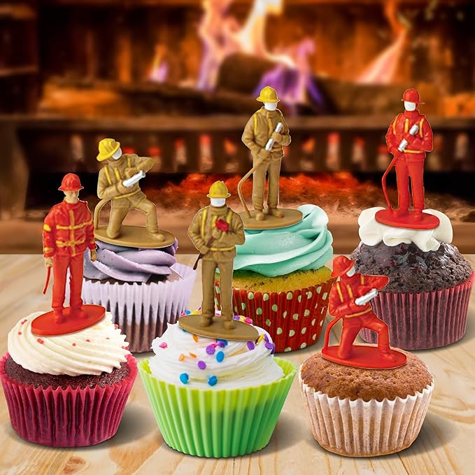 ArtCreativity 2.5 Inch Mini Fireman Figurines for Kids- Set of 12- Free Standing Firefighter Toys Figures- Birthday Party Favors for Boys and Girls, Goody Bag Fillers, Cake Toppers and Decorations