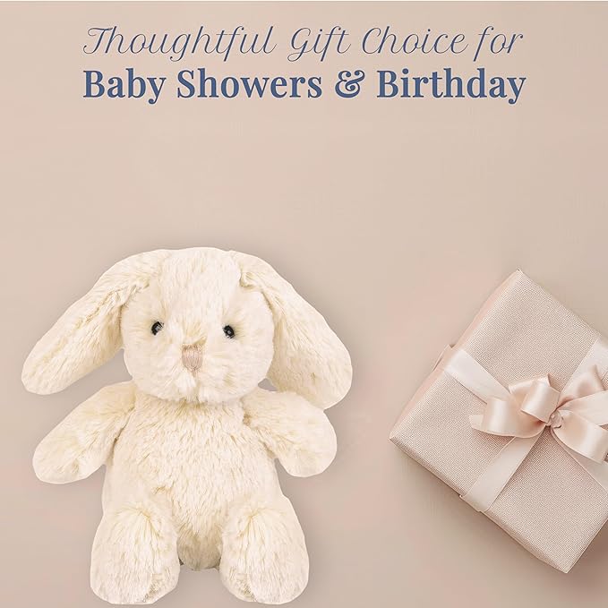 MON AMI Minnie The Bunny Plushie – 7.5” Soft and Cuddly Stuffed Animal Toy for Kids, Cute Easter or Birthday Gift, Huggable Bunny Plush for Children