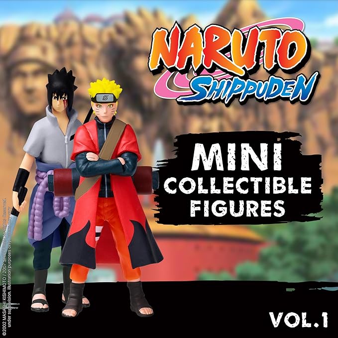 P.M.I. Naruto Shippuden Collectible Mini Figures 6 Pack Deluxe Box | Anime Action Toy Set Featuring Team 7 Ninjas, Akatsuki, Legendary Sannin & Rare Shinobi (Assortment C)