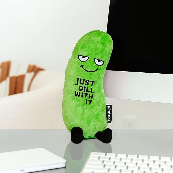 Pickle Plushie - Just Dill with It Sassy Pickle Plush, Gift for Pickle Lovers, Food Plush Toy for Gifting
