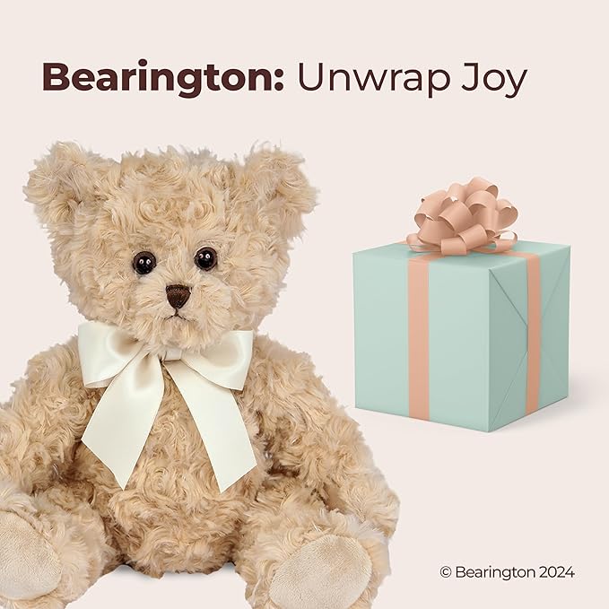 Bearington Collection Lil' Tate Vintage Teddy Bear Stuffed Animal 12 in Plush Toy for Baby - Stuffed Teddy Bear