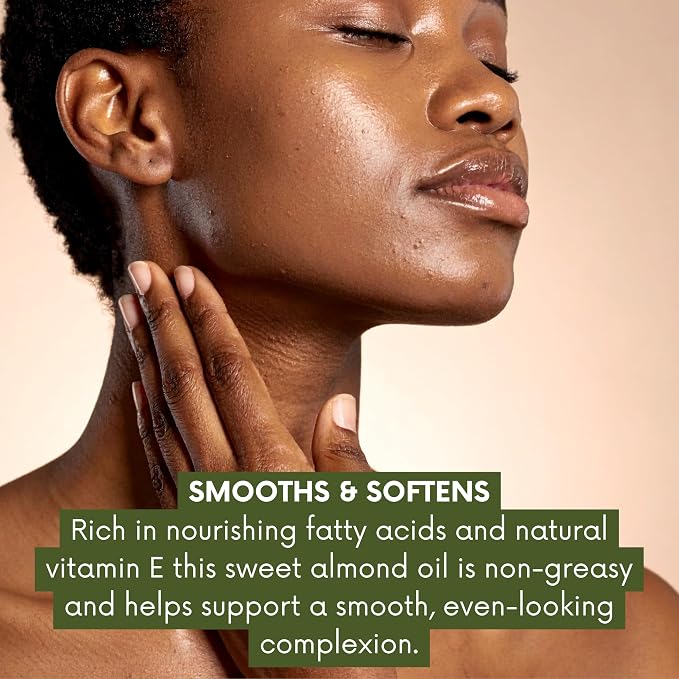 Best of Nature 100% Pure Sweet Almond Massage & Body Oil, Deep Moisturizing Unscented Oil for Hair, Skin, Face, & Aromatherapy, Ideal Carrier Oil for Essential Oils (8 fl oz)