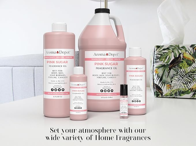 Aroma Depot Pink Sugar 8 oz. Perfume I Skin Oil I Our Interpretation, Premium Quality I Uncut I Fragrance Oil I Scented Oil I Add Aroma to Your DIY Projects I Skin Safe