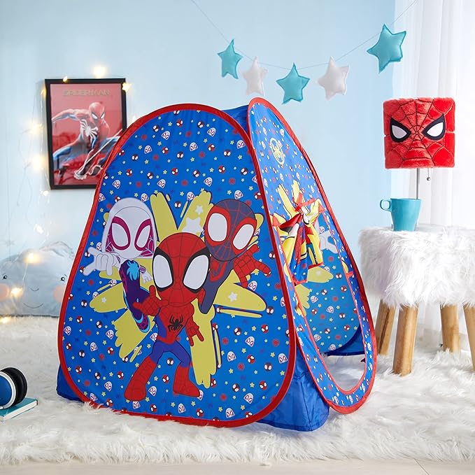 Marvel Spidey and His Amazing Friends Pop Up Play Tent for Kids – Collapsible Indoor Tent with Easy Setup – 28'' x 28'' x 30'' – Fun Playhouse for Toddlers & Children