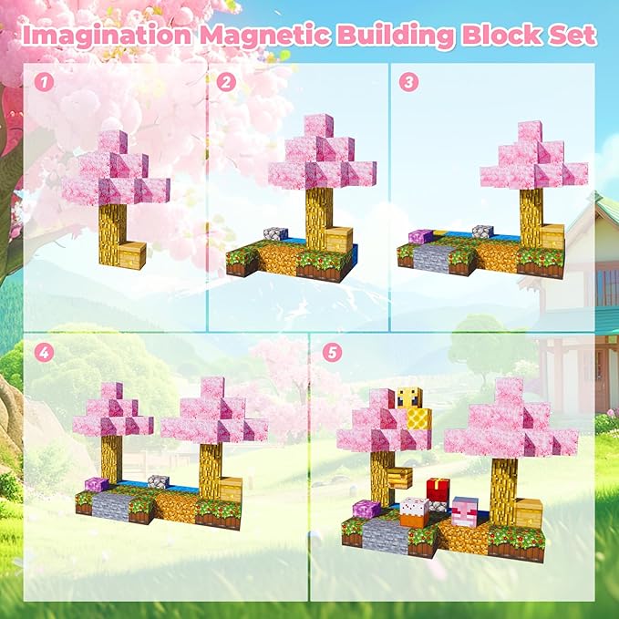80pcs Magnetic Building Blocks Tiles for Kids Ages 4-8-12，Magnetic Building Tiles Blocks Constructions Toys Birthday Gifts for Kids Boys Girls Ages 8-12