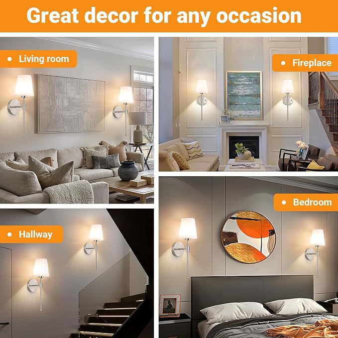Battery Operated Wall Sconces Set Of 2, Wireless Battery Wall Light With 10000mAh RGB Rechargeable Magnetic Bulb, Rechargeable Wall Sconce With Remote Control For Bedroom, No Electrician Required