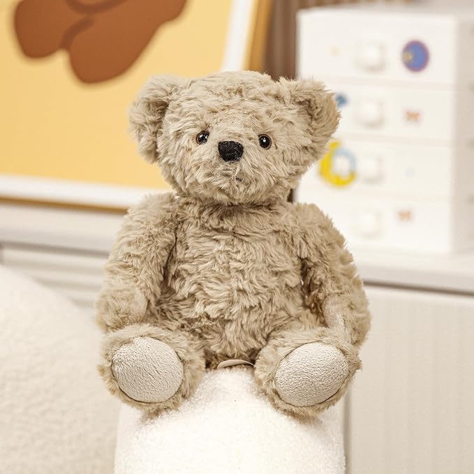 Plushland Classic Teddy Bear Stuffed Animal Plush Toys, Small Brown Plush Bear - Home Party Plushies Decoration, for Kids and Adults - 10 Inches (Curly)