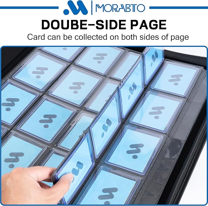 Top Loader Binder, Holds 640 Top Loaders,16 Pocket Top Loader Binders for 3" x 4" Rigid Cards,Top Loader Card Binder for Hard Plastic Top Loaders -Orange