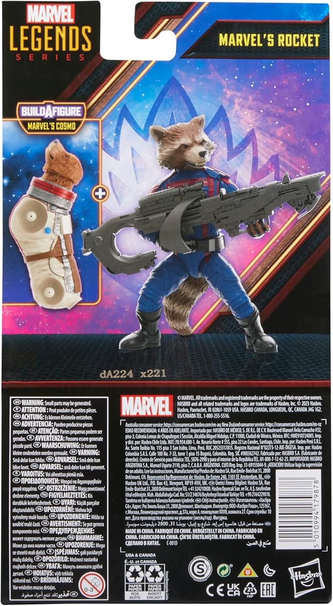 Marvel Legends Series Marvel’s Rocket, Guardians of The Galaxy Vol. 3 6-Inch Collectible Action Figures, Toys for Ages 4 and Up