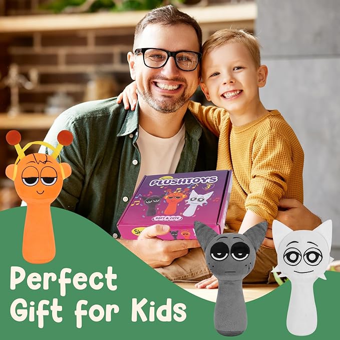 Game Plush Toy - 8" Super Soft Stuffed Animal (3 Styles) Hypoallergenic Machine Washable, for Kids Adults Birthday Christmas, Orange Multi-Color Plushies & Collectibles