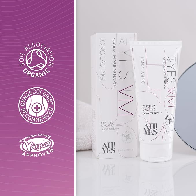AH! YES VM Long-Lasting Vaginal Moisturizer for Vaginal Dryness (2 Pack) | Water Based, Fast-Acting, Natural Gel Moisturizer, pH matched (2 x 3.4 fl oz)